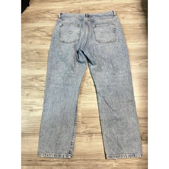 Free People Bren Boyfriend Jeans Womens Blue Distressed Boho Chic Button Fly 31 - Picture 8 of 8